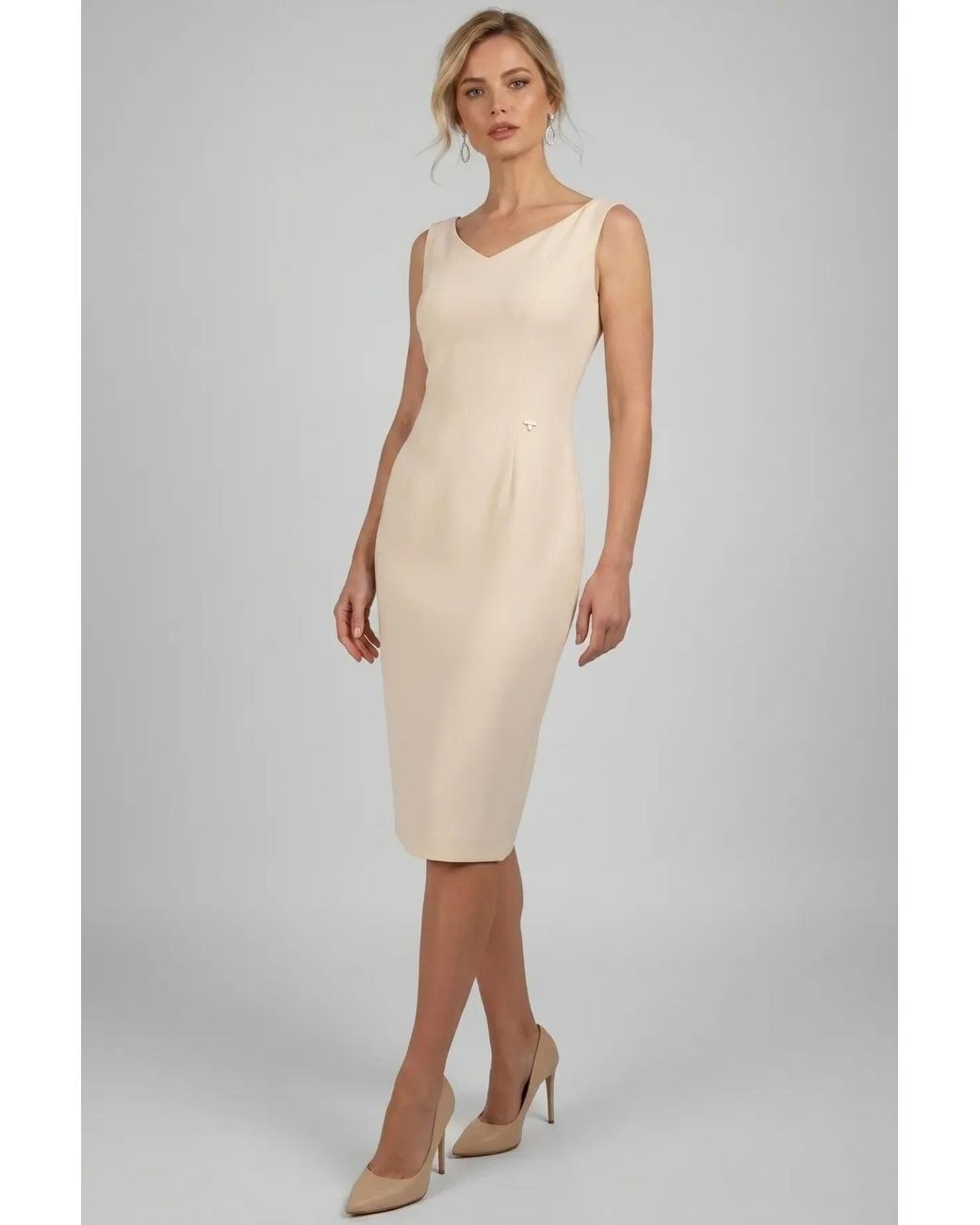 Luna Fashion House White Neutrals Ivory Short Dress, Rebeka