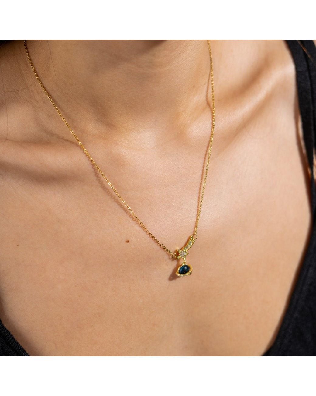 Ebru Jewelry Metallic Cosmic Journey Opal Star Necklace