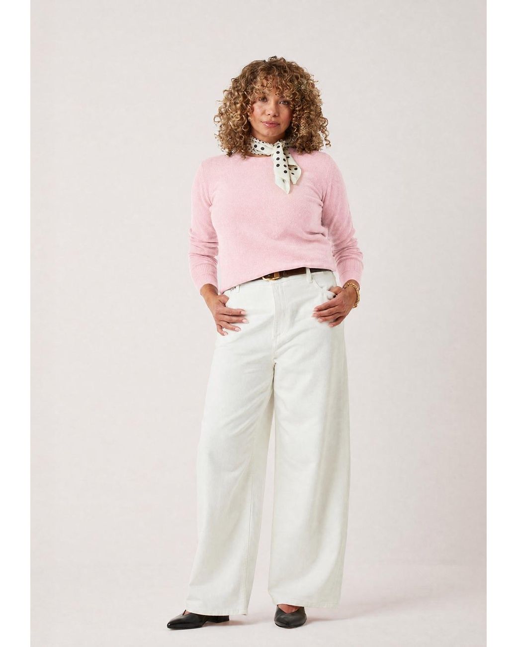 Loop Cashmere Pink Cashmere Crew Neck Sweater