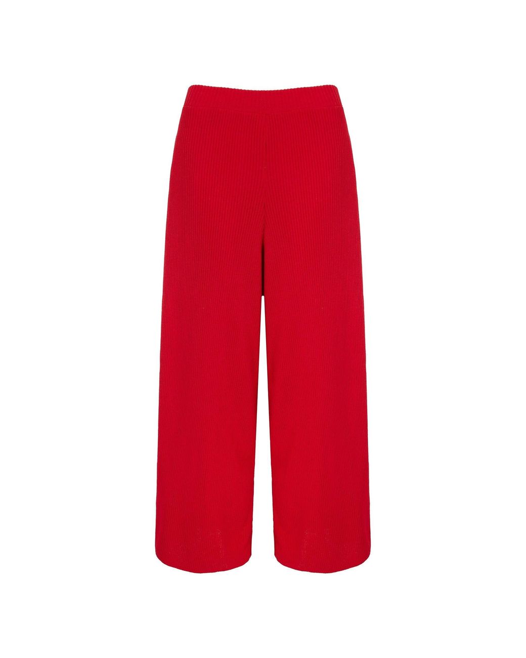 Cara & The Sky Red Martha Wide Leg Knitted Trousers Co-Ord