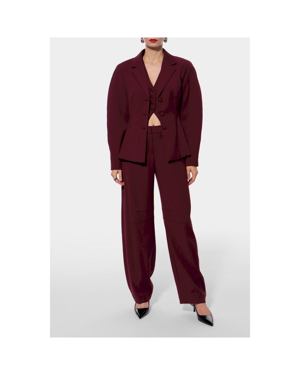 AGGI by HALEWSKI Purple Rovena Burgundy Wine Blazer