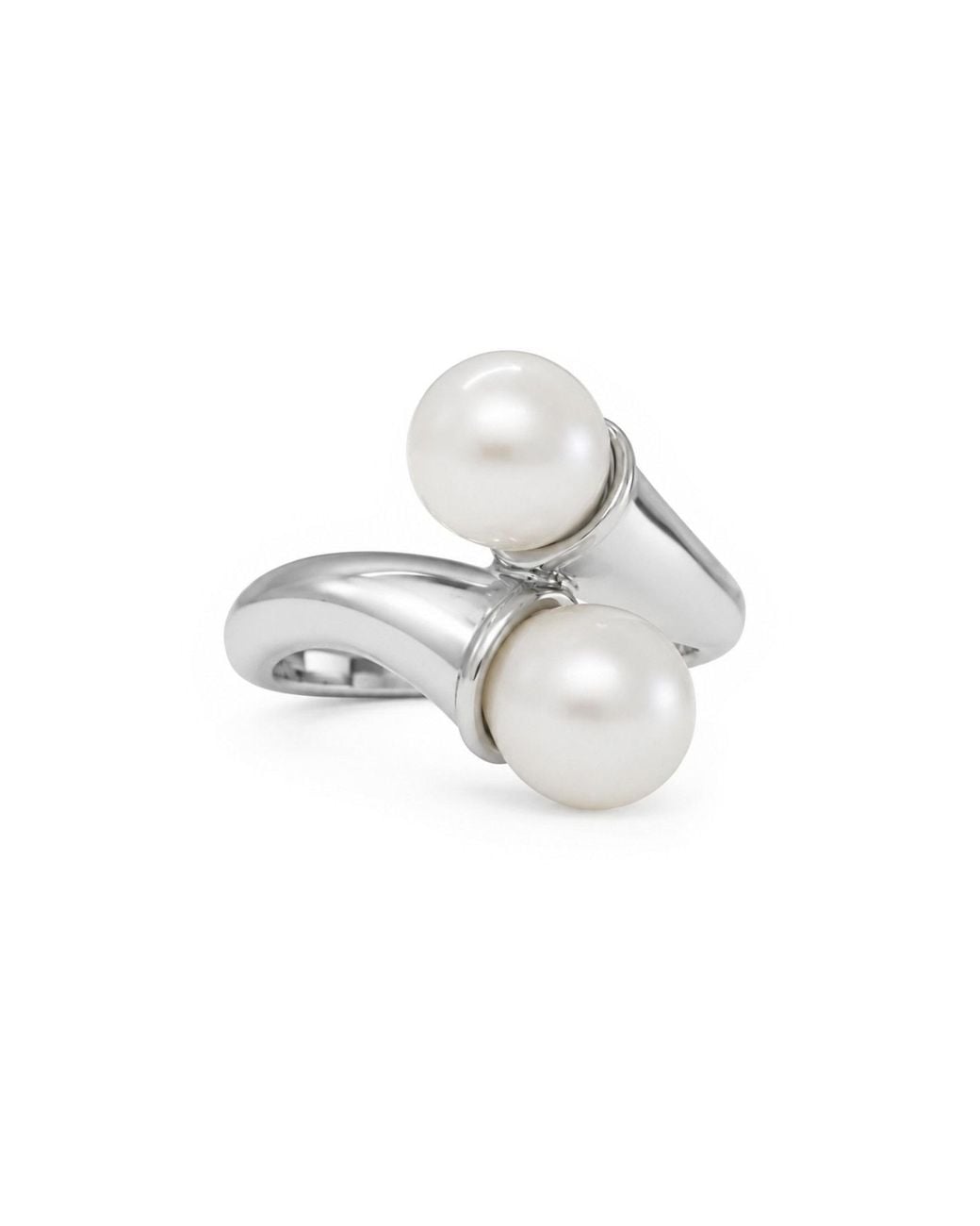 Unaloe Metallic Double Pearl Sterling Ring – Ring For
