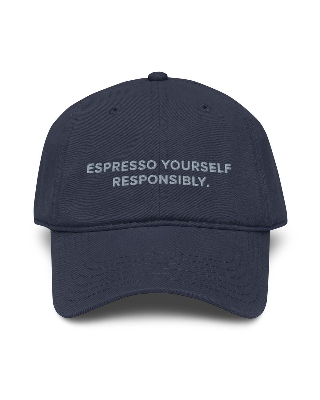 Anchor and Crew Blue Gustatory Espresso Yourself Responsibly. Cotton Embroidered Cap
