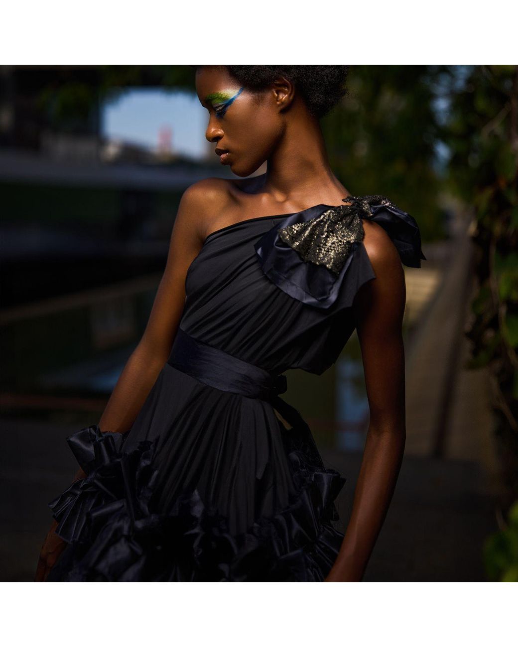 Miro Misljen Black One Shoulder Dress