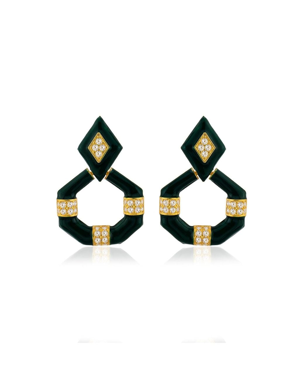 Milou Jewelry Black Dark Geometric Drop Earrings