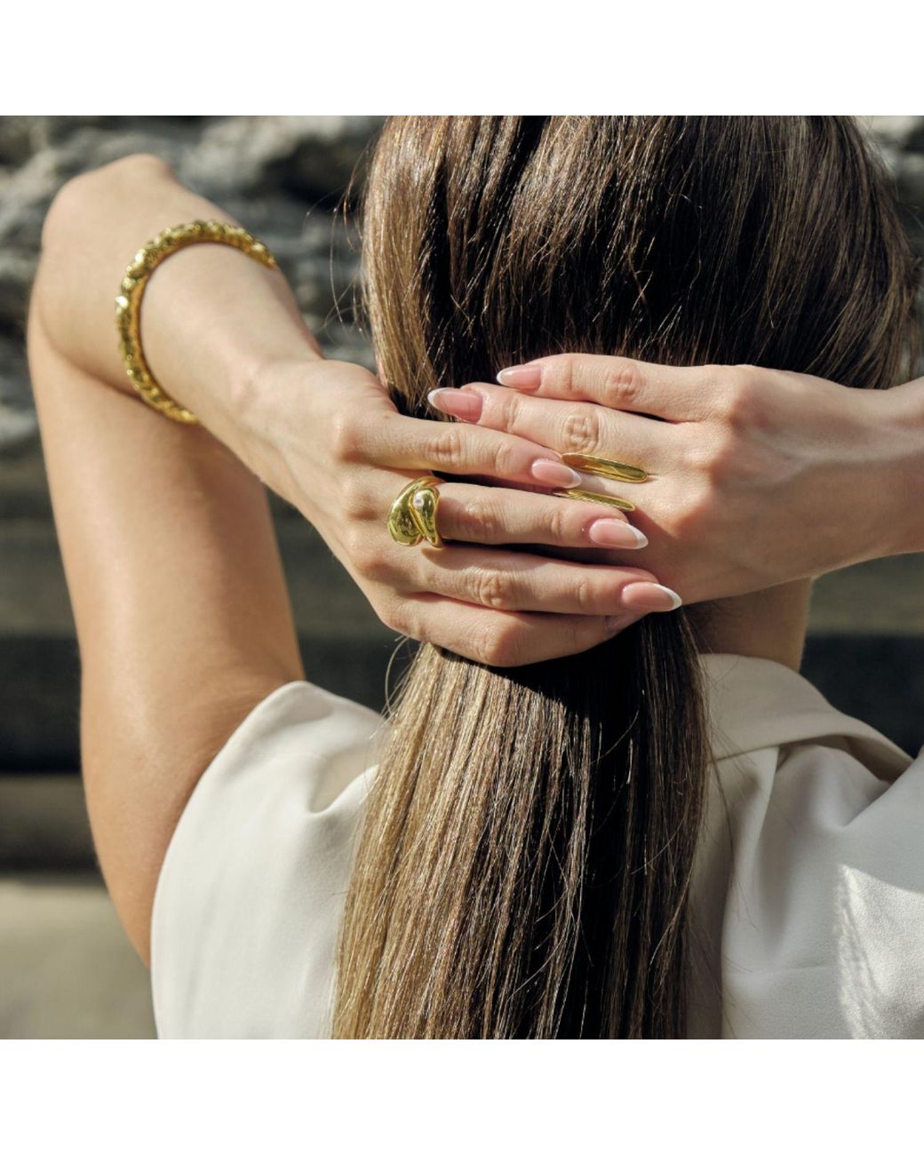 LINYA JEWELLERY Metallic Bersa Large Pearl Ring