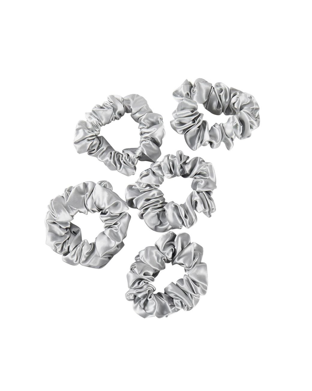Soft Strokes Silk Metallic Pure Mulberry Silk Regular Scrunchie Set Of Five