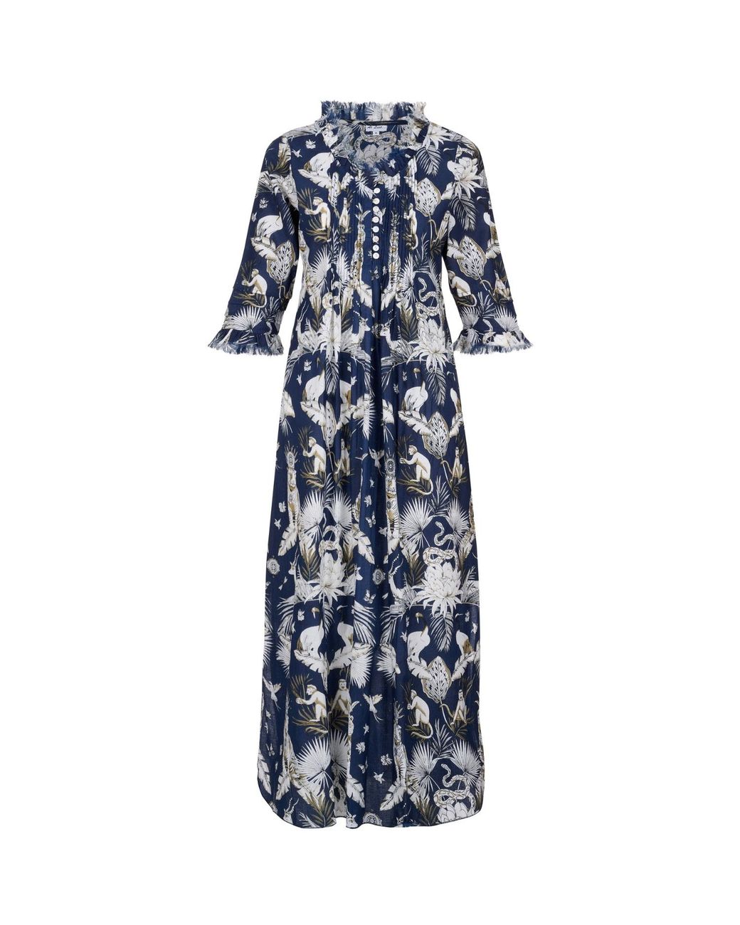 At Last Blue Cotton Annabel Maxi Dress