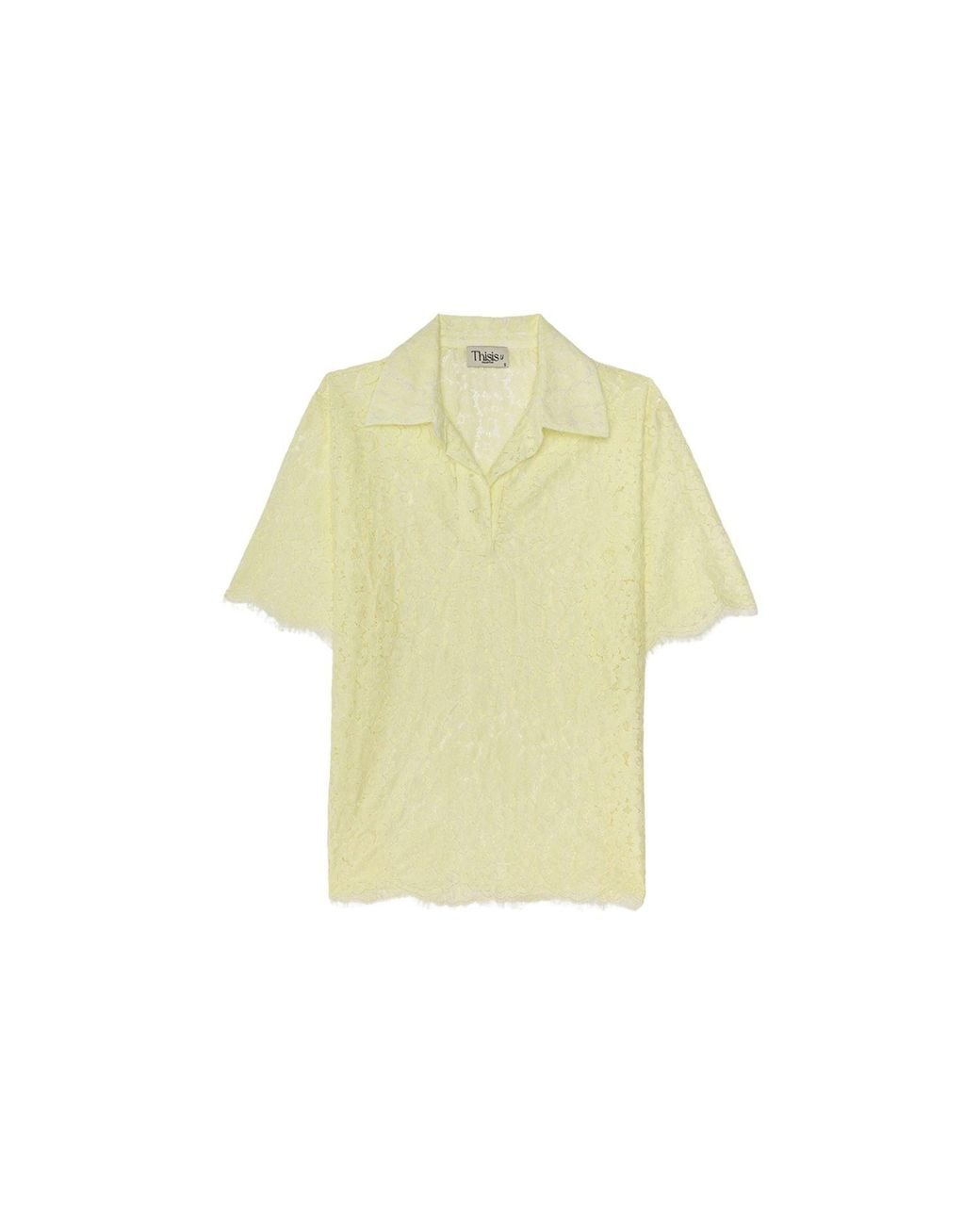 Thisisu Collection Yellow Isla Beachwear Lace Top