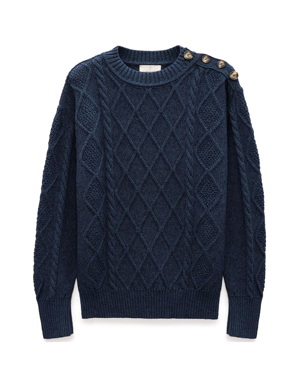 Peraluna Blue Daphne Cable Knit Jumper