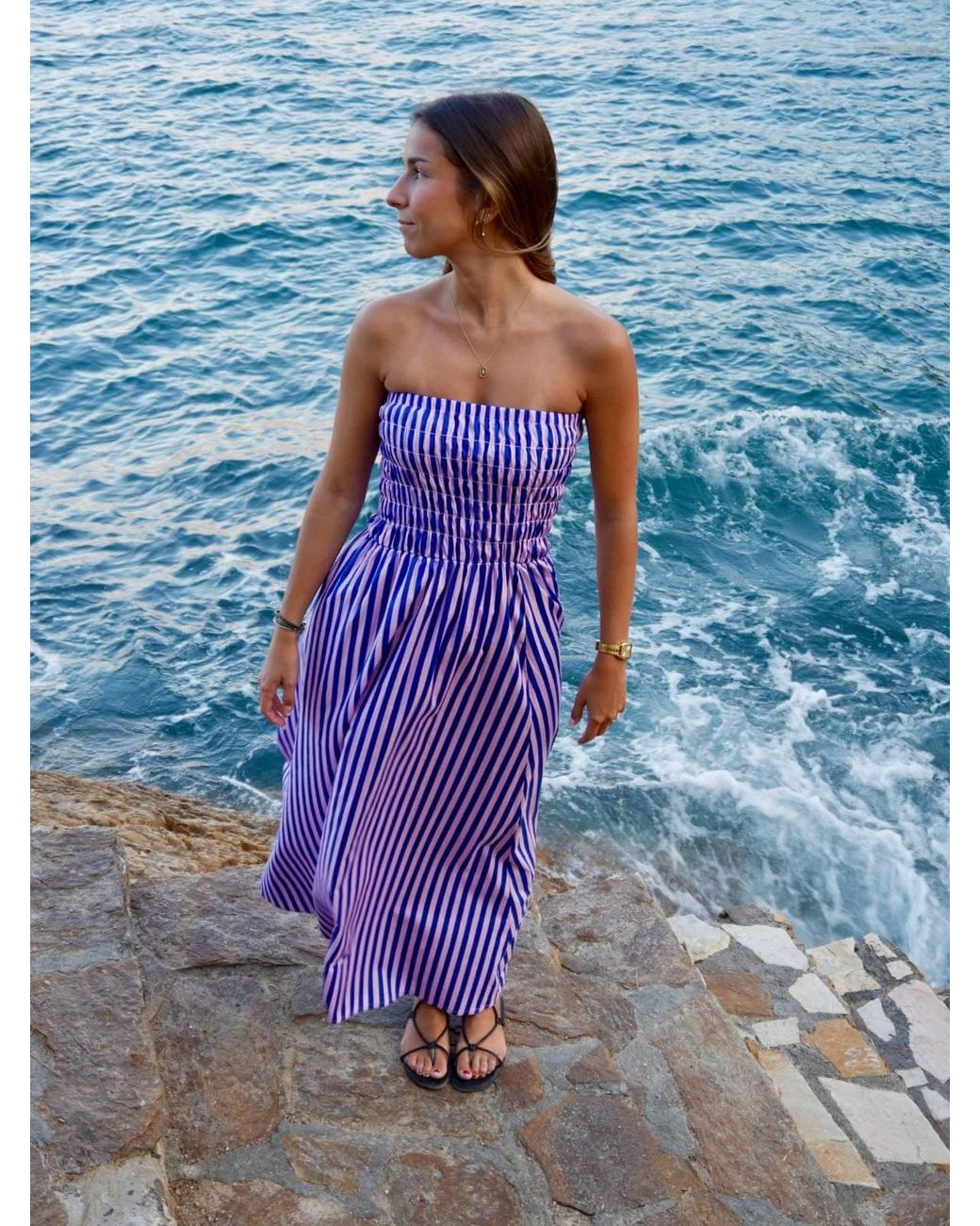Mind Traveler Purple Emily And Striped Dress