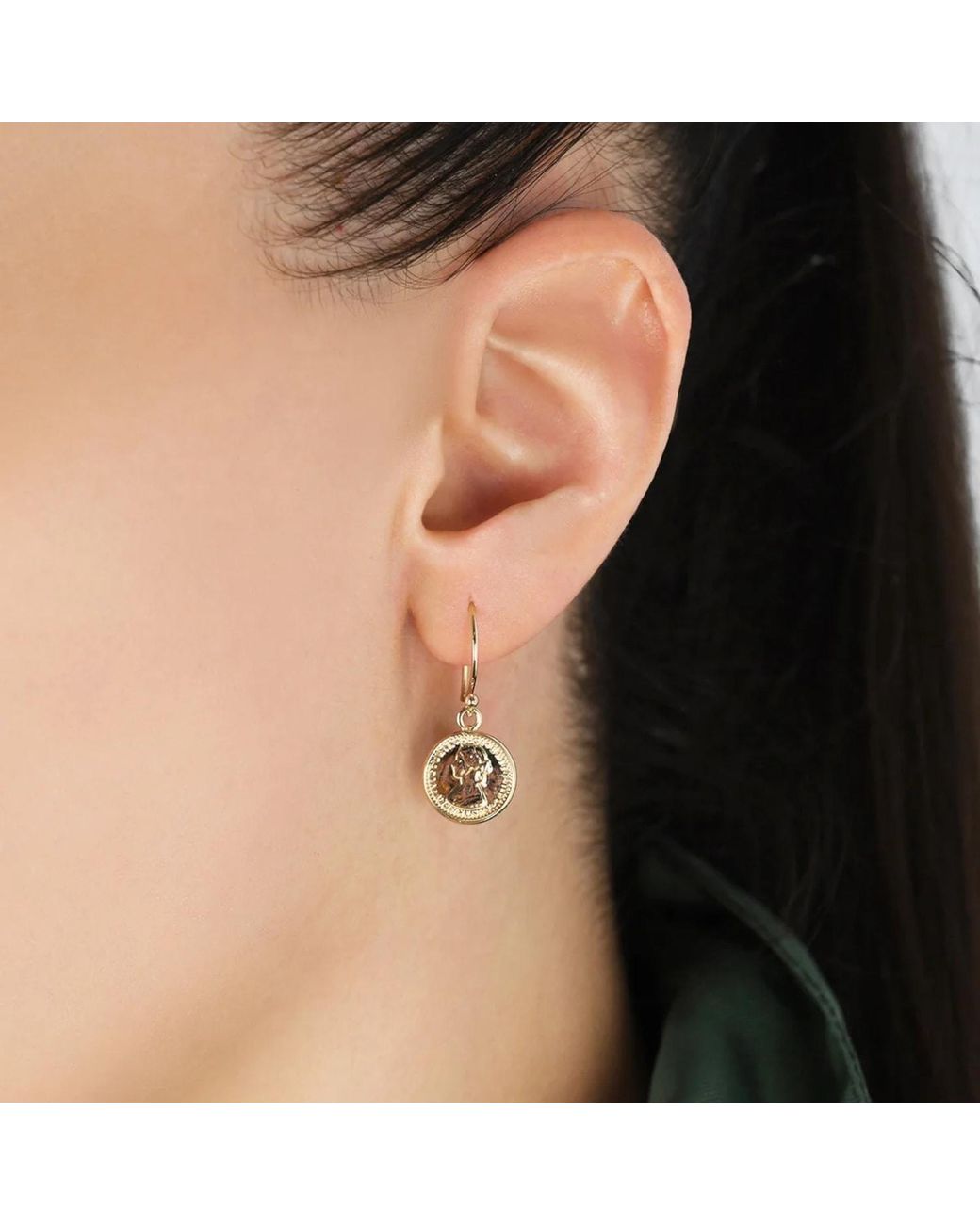 Von Treskow Metallic Mini Coin Hook Earrings