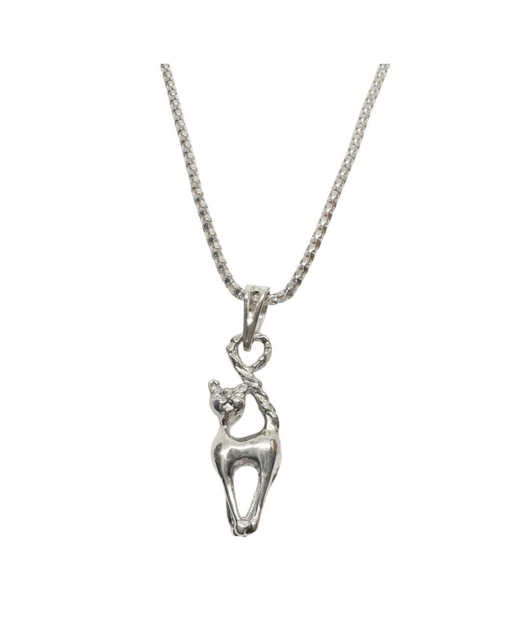 Tg-Jewellery by Tamara Gervasio Metallic Sterling Cat Pendant Necklace – Handmade Lost Wax Cast Pendant