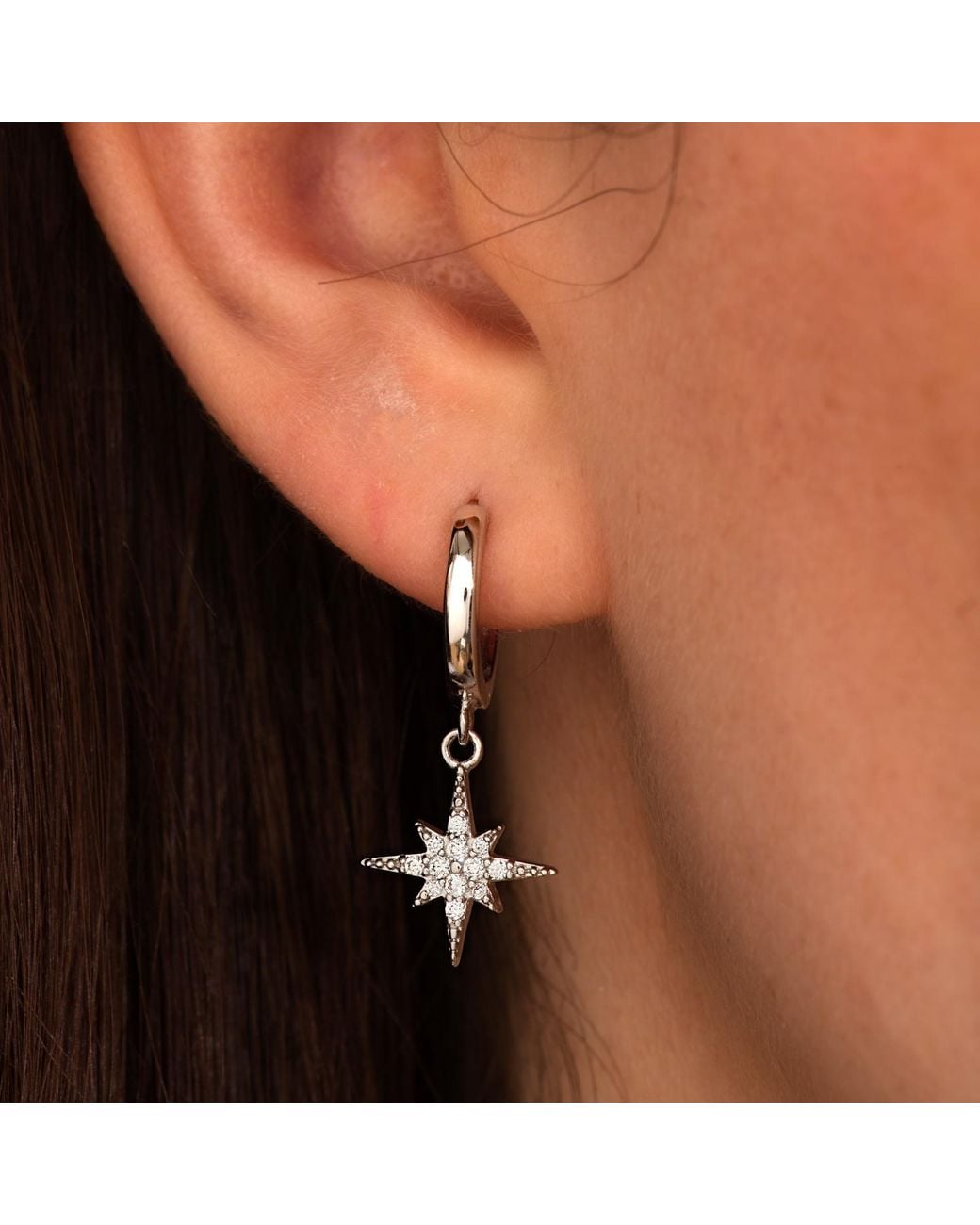 Scream Pretty Metallic Starburst Hoop Earrings