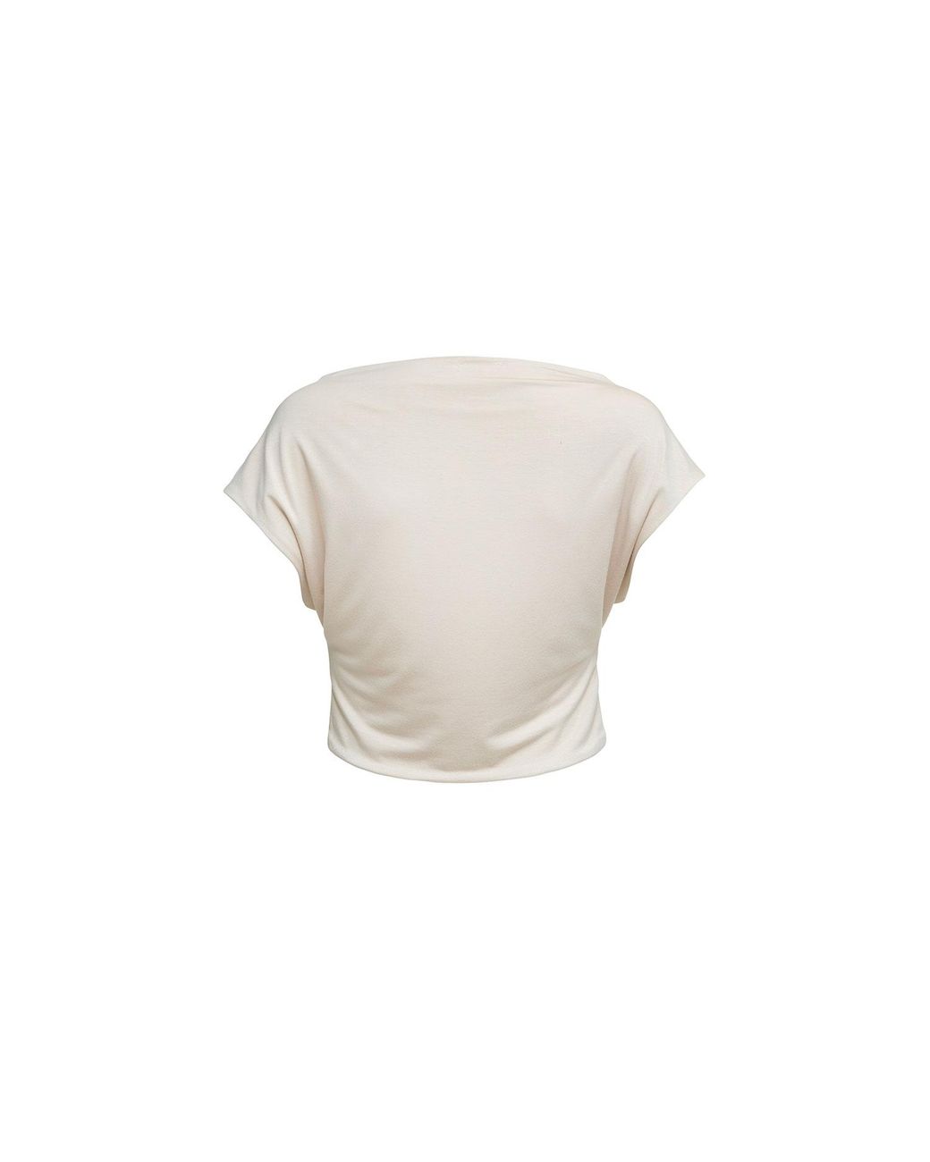 Audrey Vallens White Neutrals Bamboo Crop Top