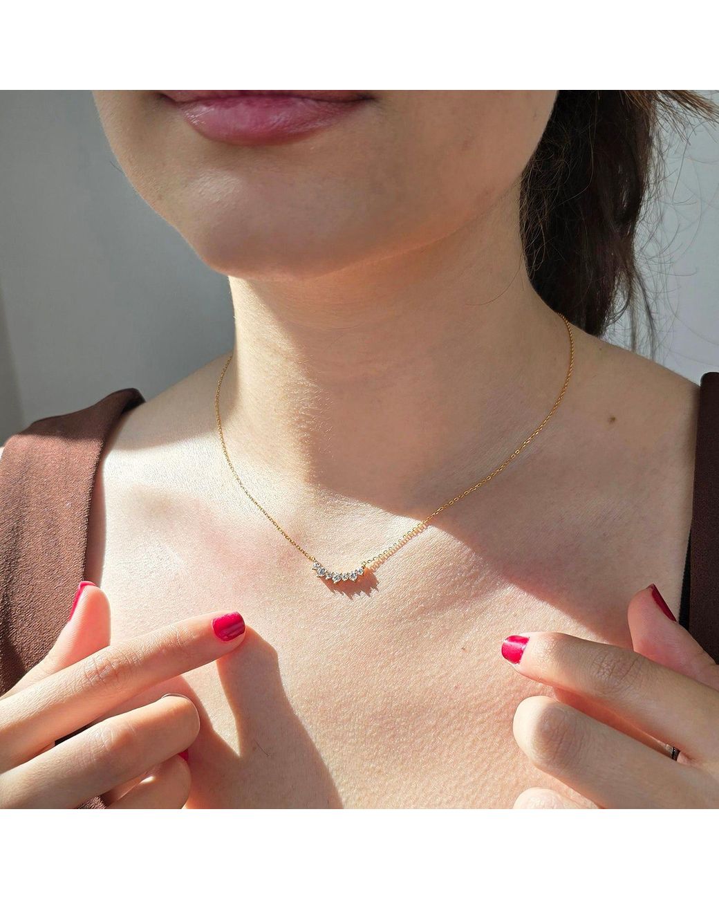 Sophelia Metallic Cluster Sparkling Diamond Gemstone-Plated Necklace