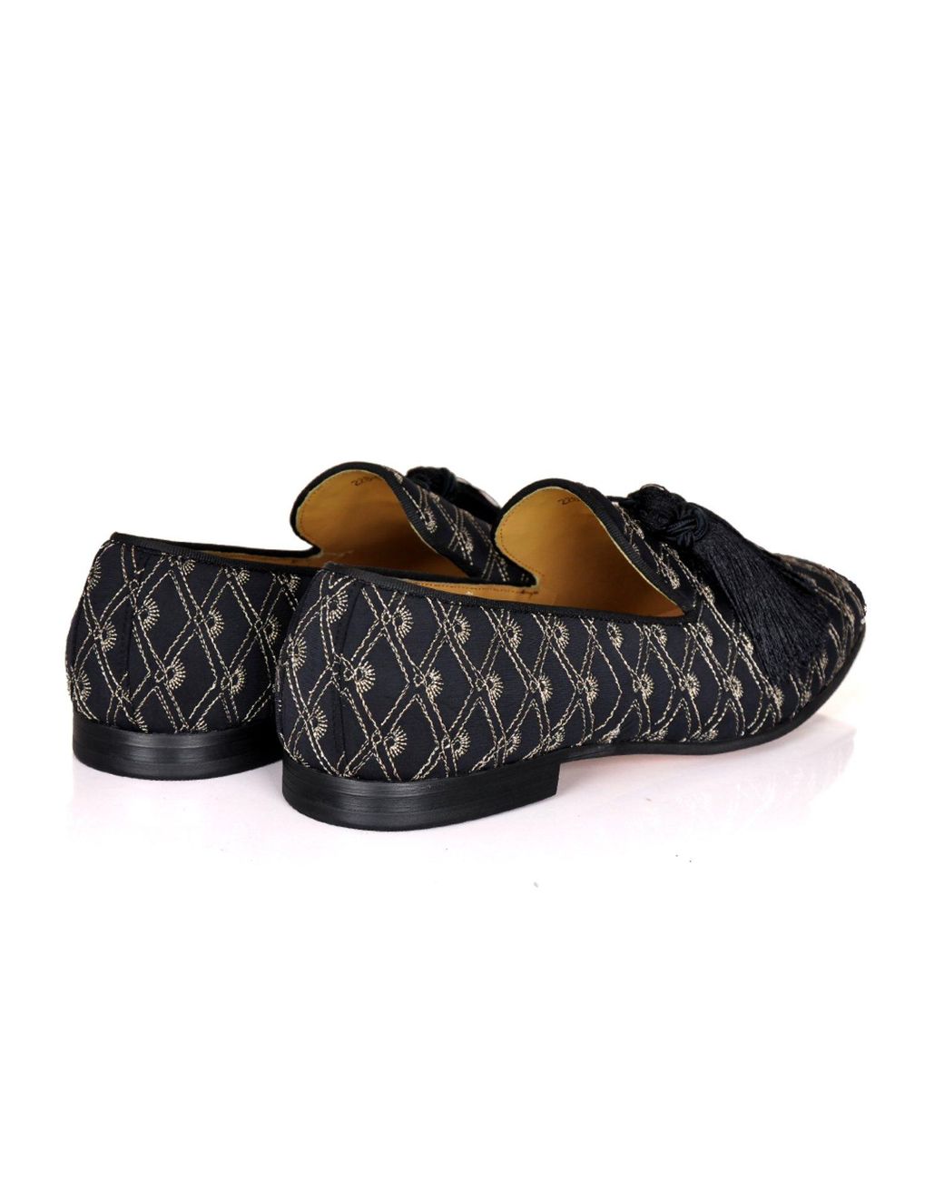 DAVID WEJ Black Alberto Embroidery Tassel Loafers for men