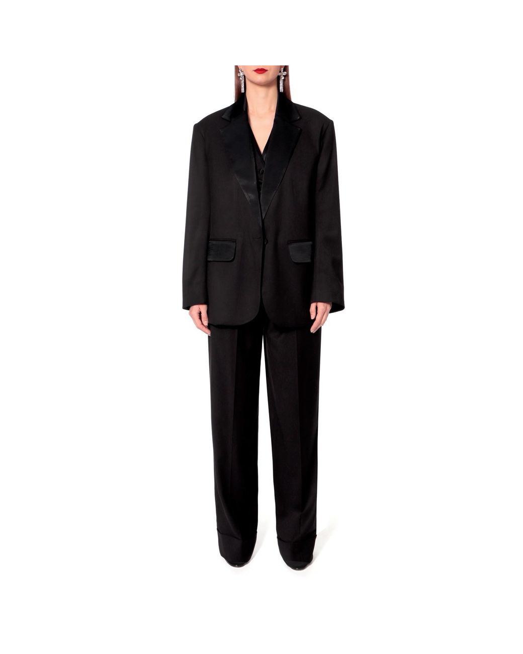 Aggi AGGI by HALEWSKI Alex Fashion Blazer Long Oversized Blazer in Black | Lyst
