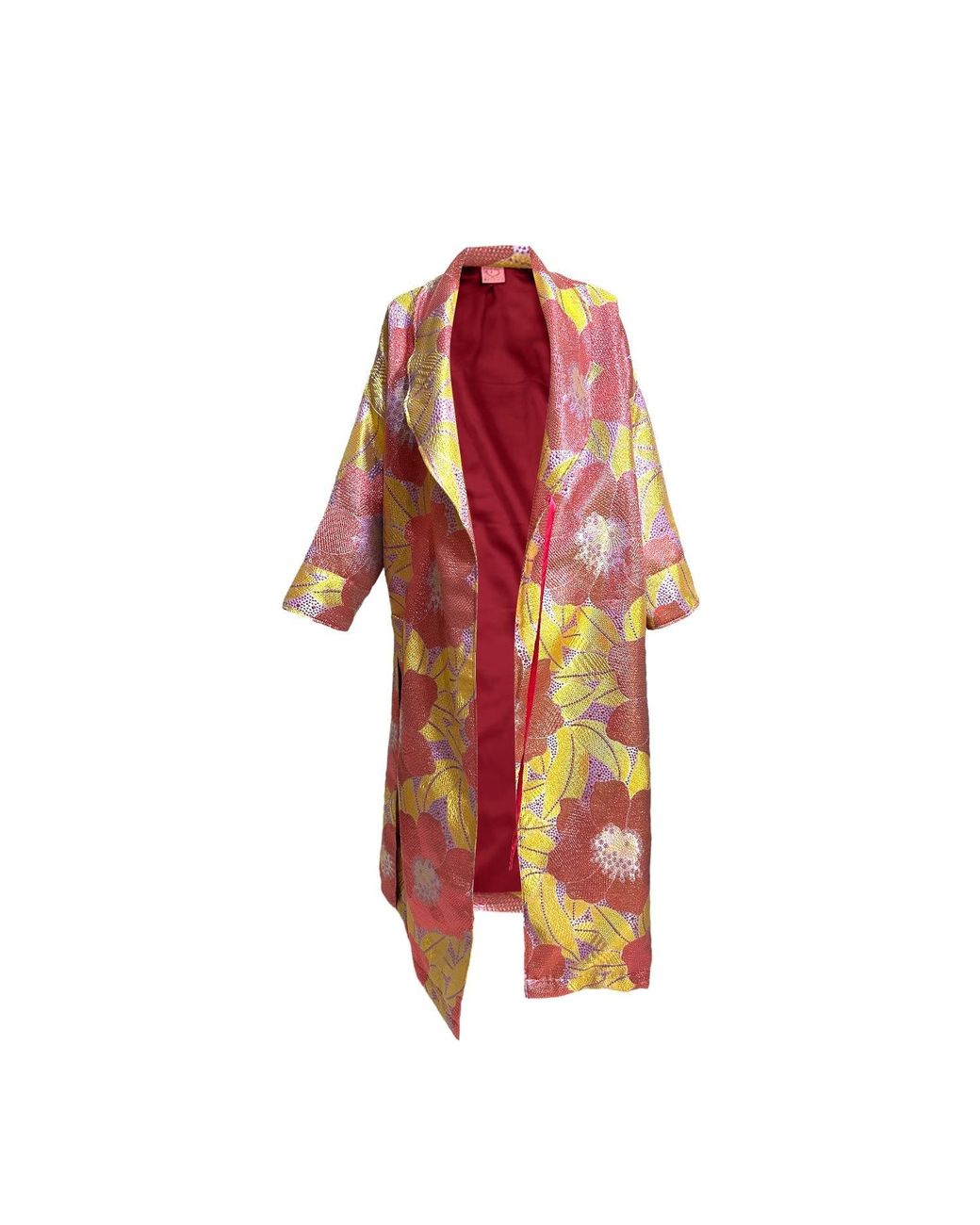 Julia Clancey Red Floral Luxe Opera Dress Coat