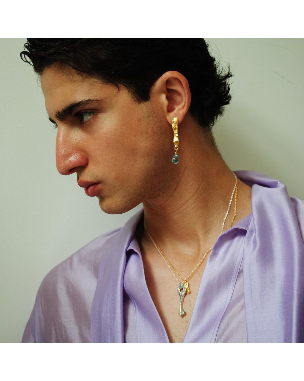 De Roms Metallic The Aurora Molten Topaz Drop Earrings