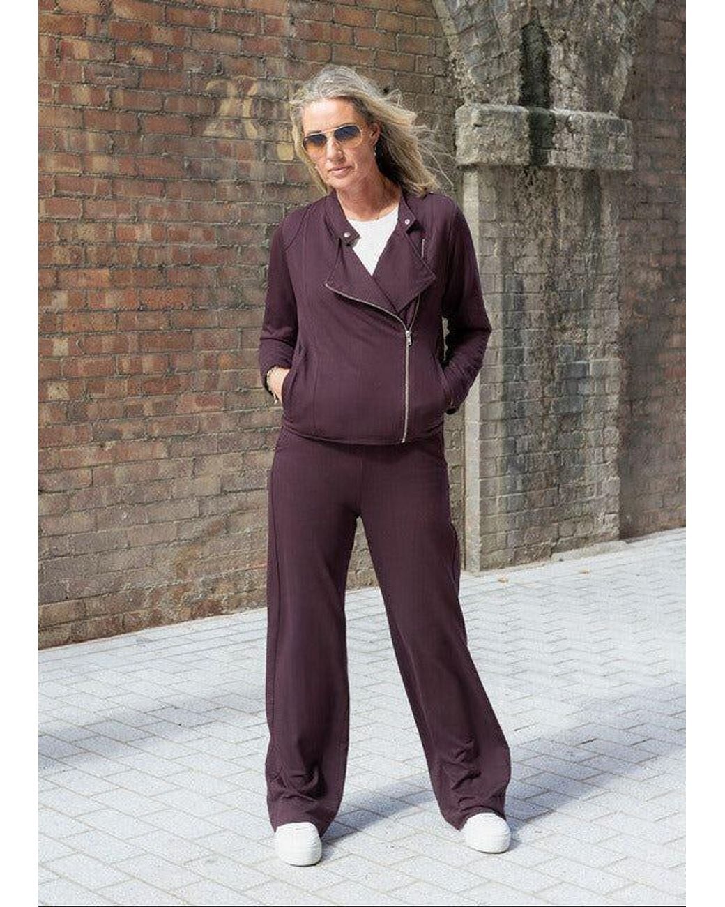 Weartwo London Purple Goddess Wide Leg Trousers, Burgundy