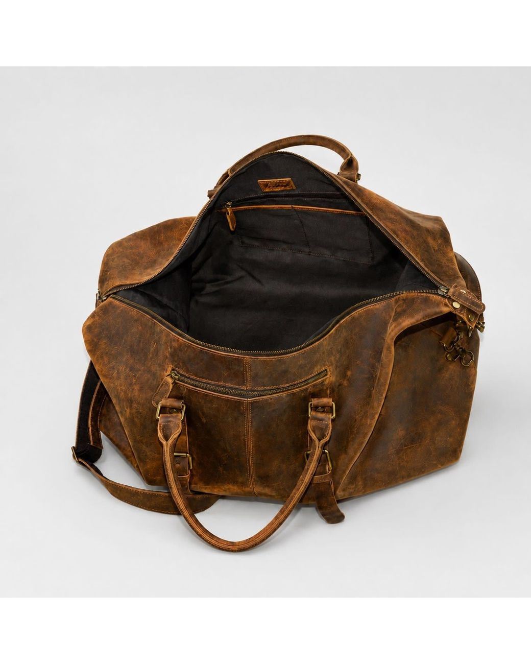 Touri Brown Genuine Saddle Leather Duffel