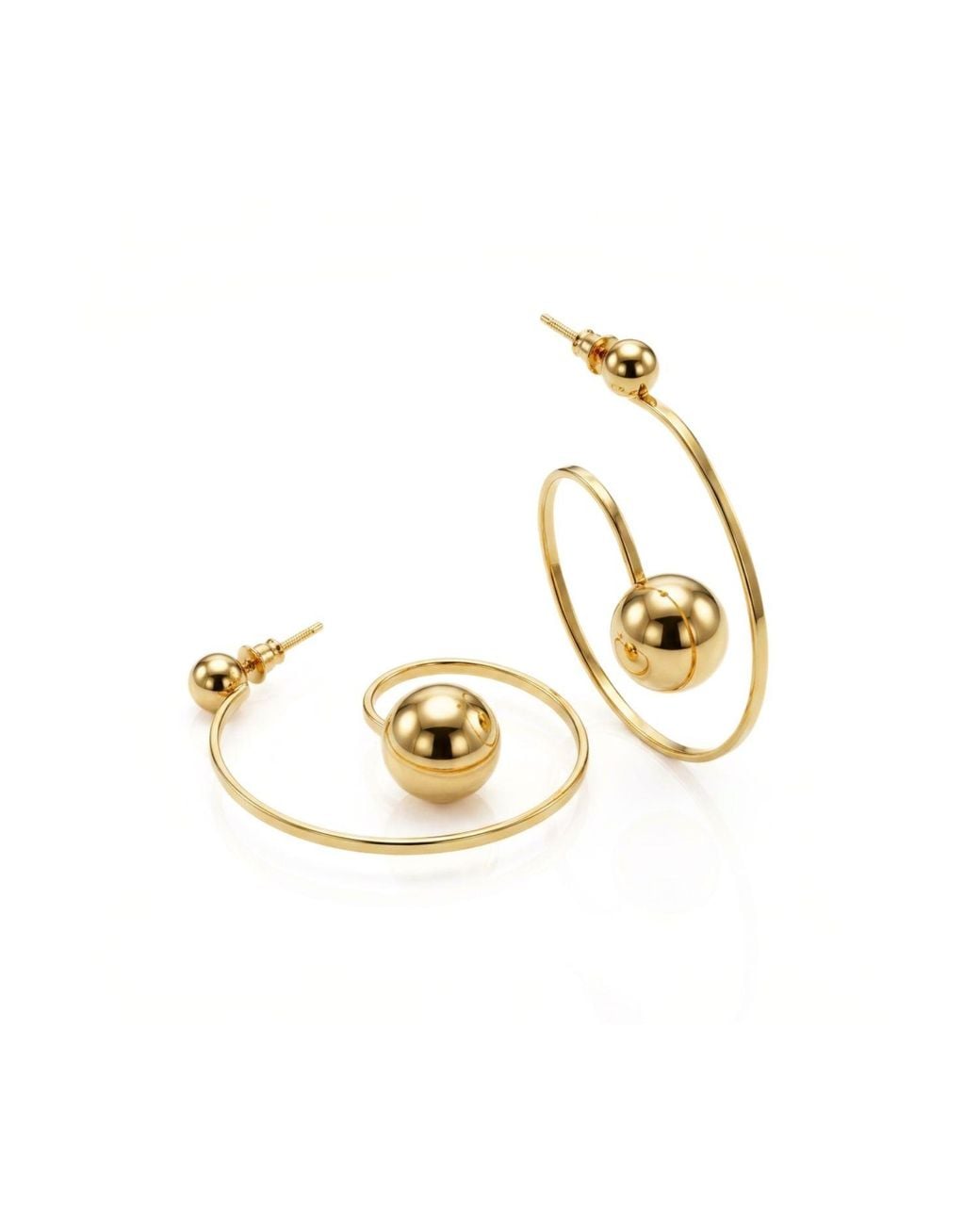 Jaredjamin Metallic Orbita Swirl Hoop Post Earrings