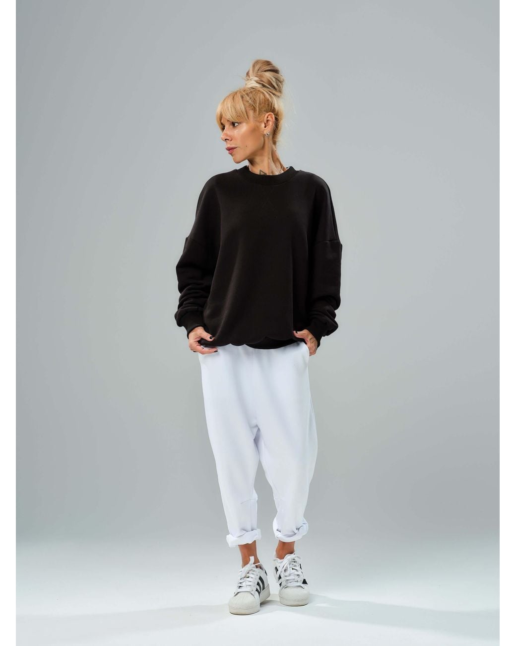 Clothes by Locker Room Black Oversized Sweatshirt & Jogger Set