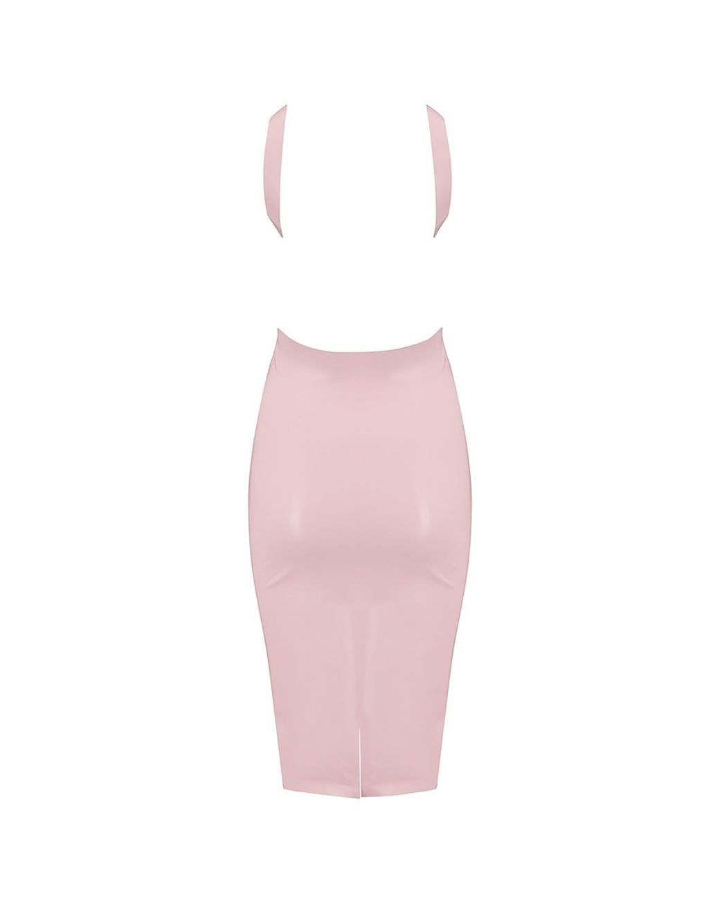 Elissa Poppy Pink Latex Midi Dress