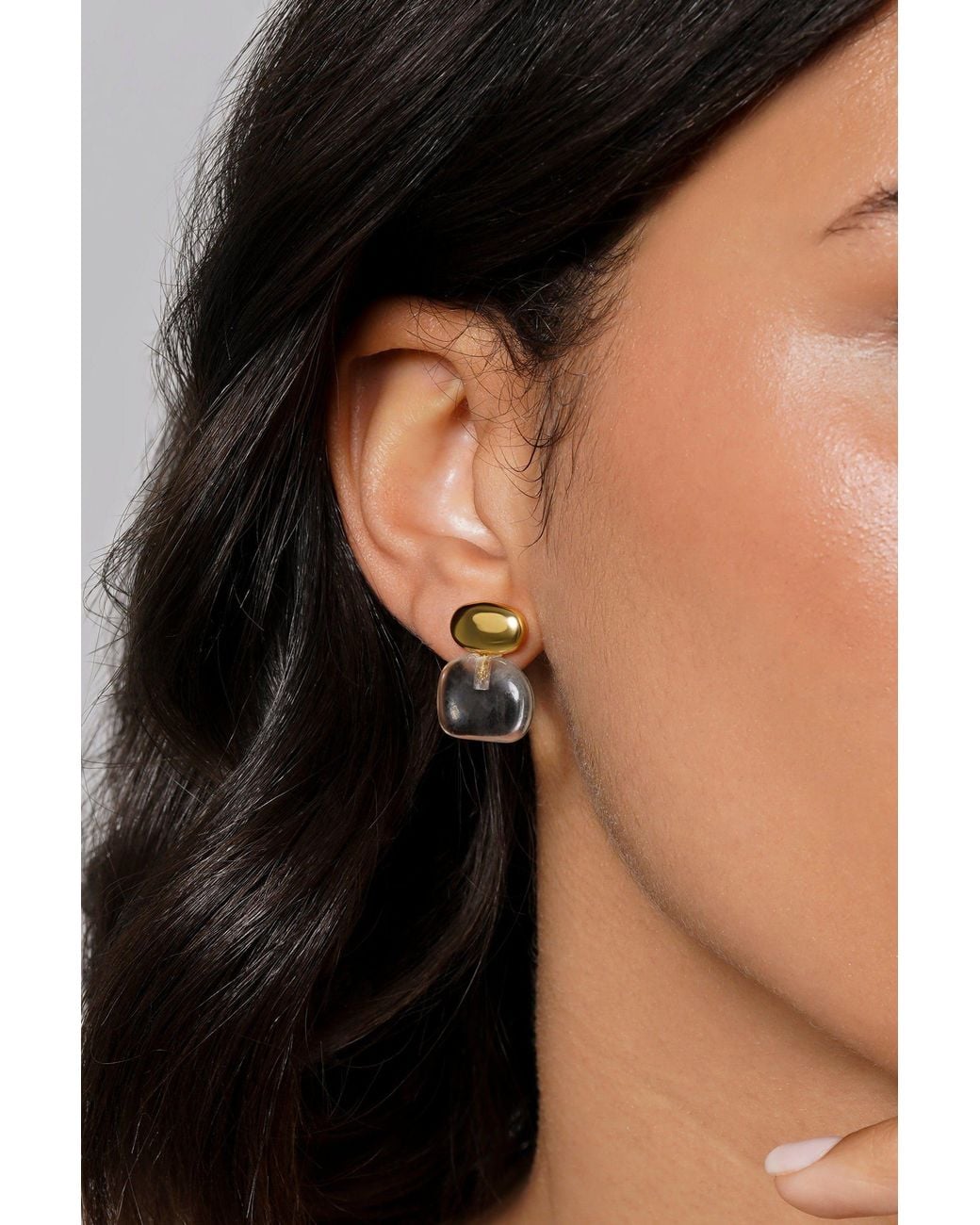 Zynnia Collective Metallic Pebble Stack Studs