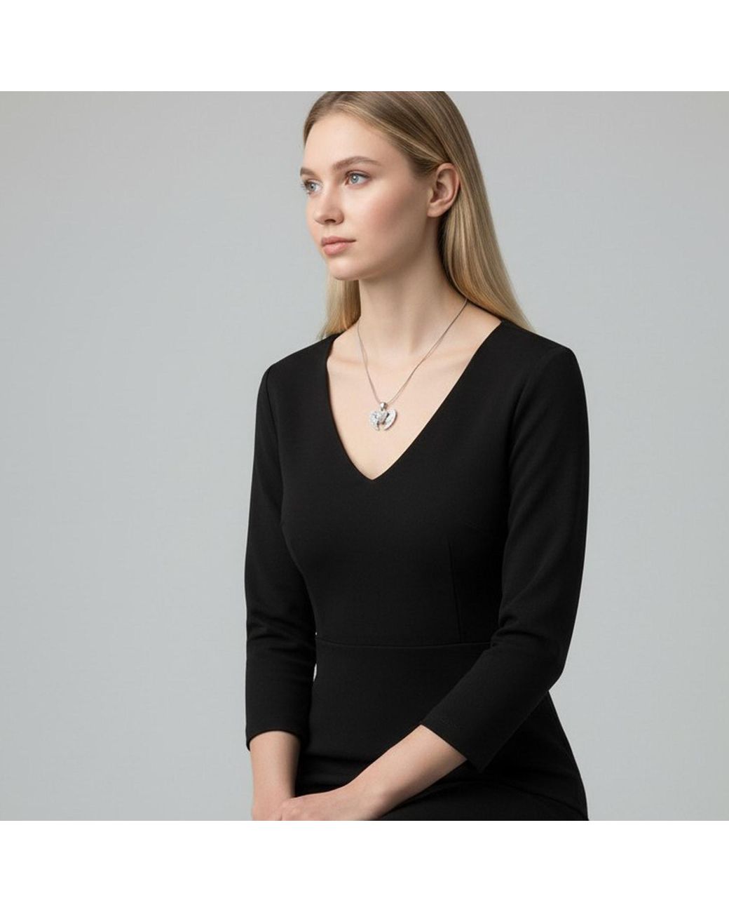 Maison De Gala White Heart Wing Pendant Necklace