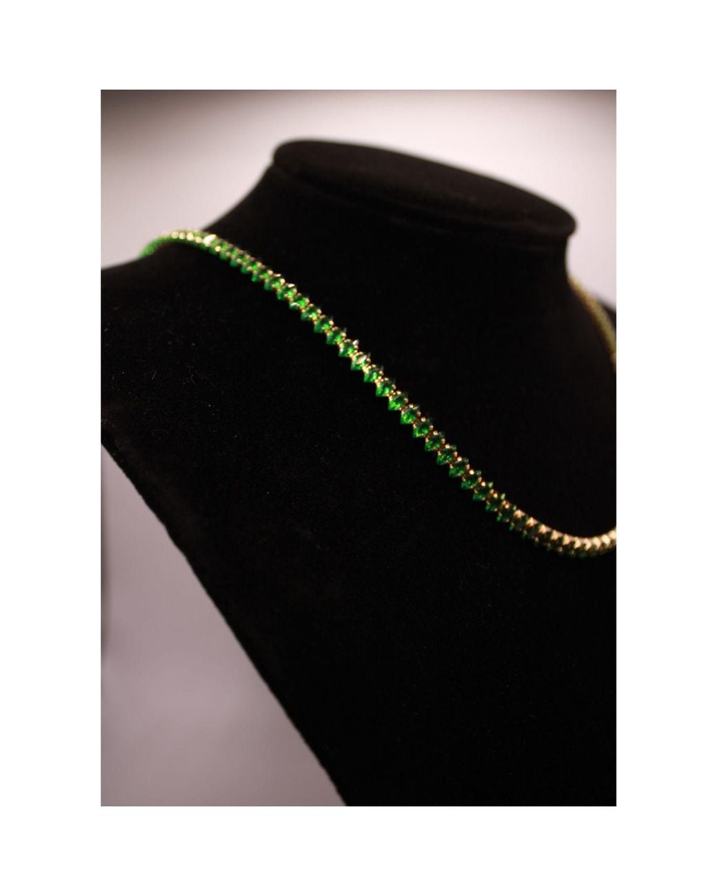 Urbane Jewelry Studio Green Emerald Tennis Necklace