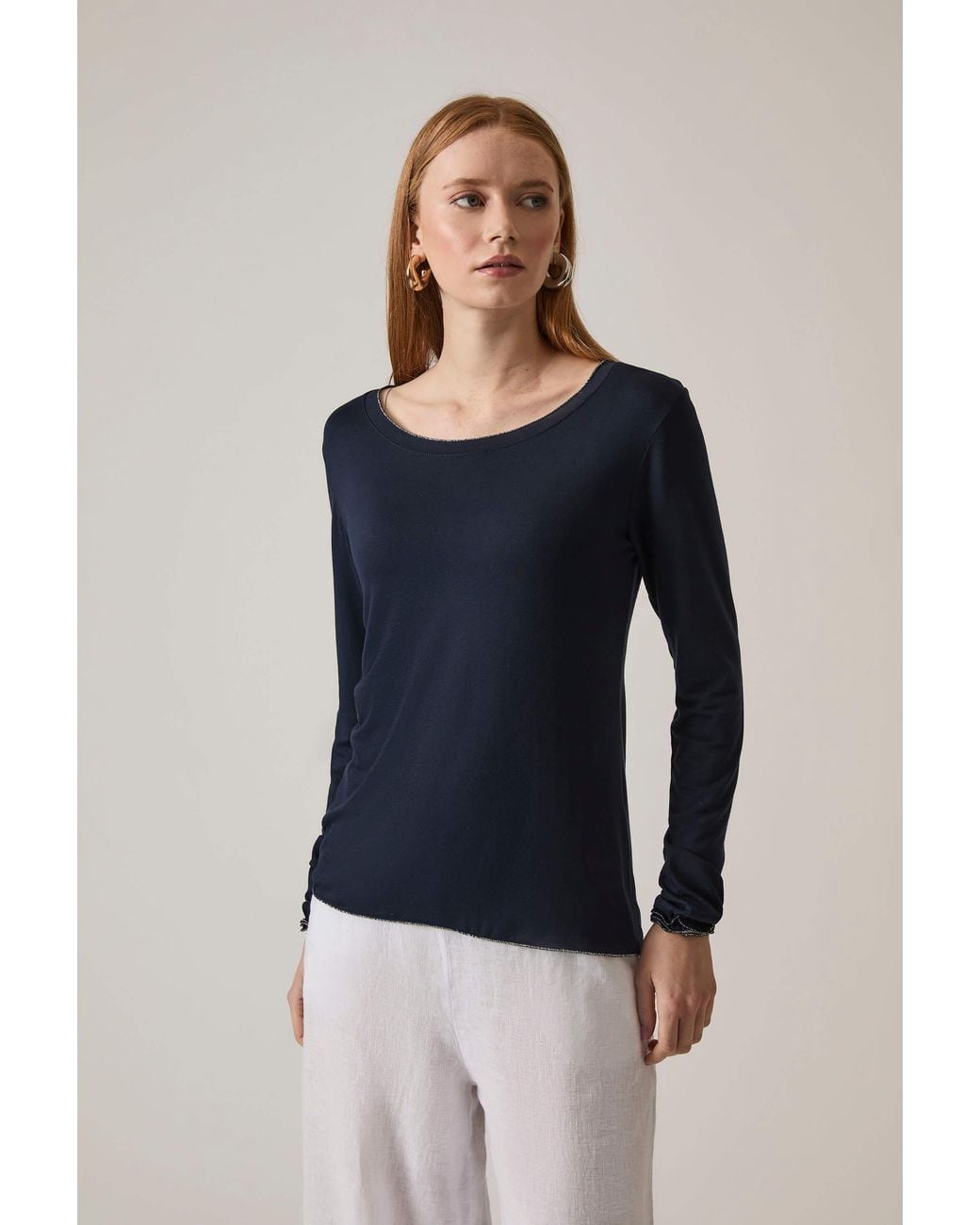 James Lakeland Blue Long Sleeve Top