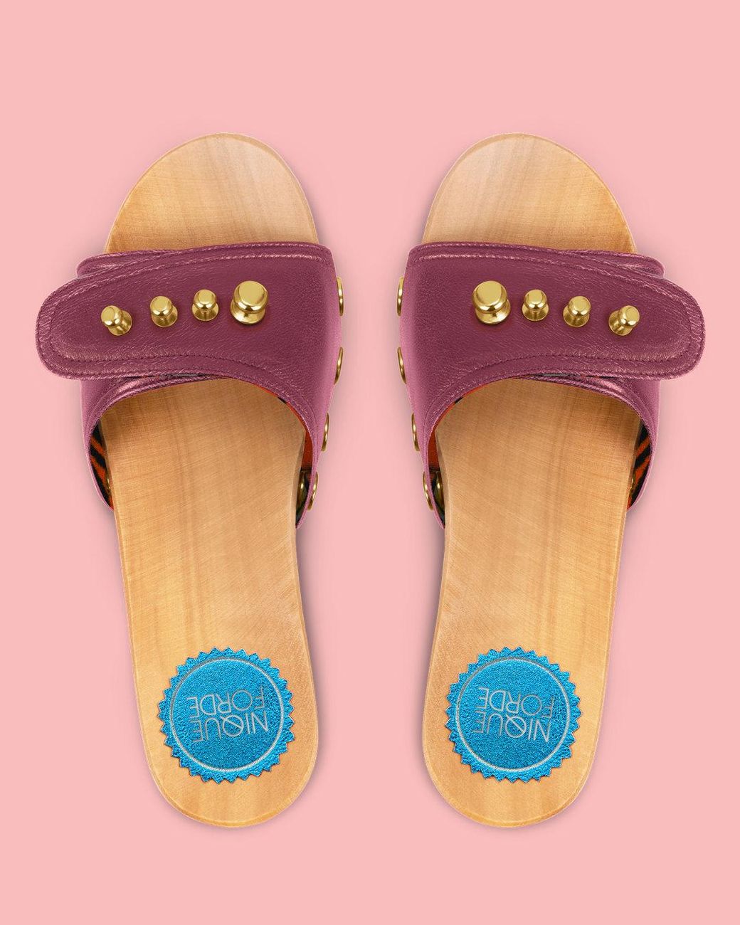Nique Forde Pink Mulberry Wine Lucille Sandals