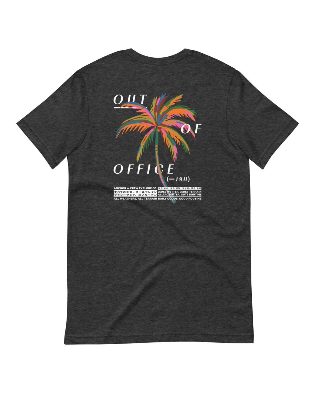 Anchor and Crew Black Heather Out Of Office Passenger Organic Cotton T-Shirt