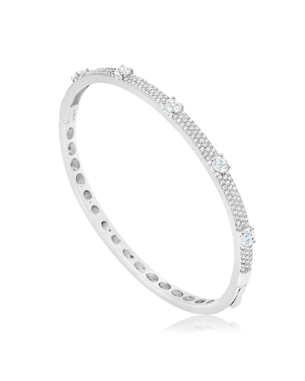 SHYMI Metallic Slim Pave Round Stone Bangle
