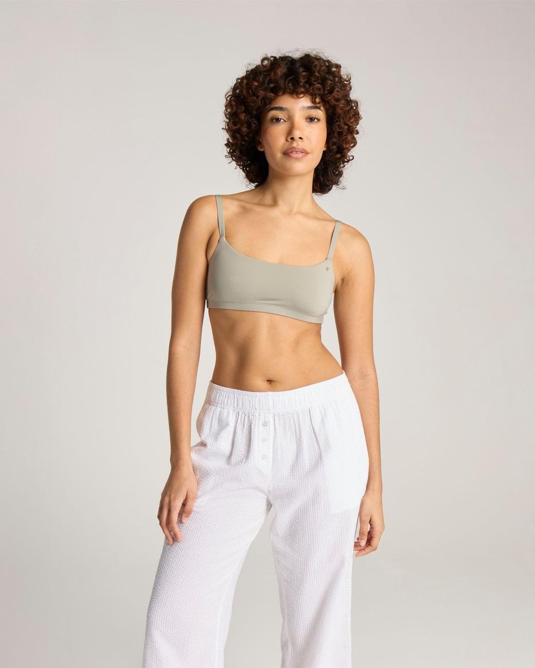 Nudea White Seersucker Button Trouser