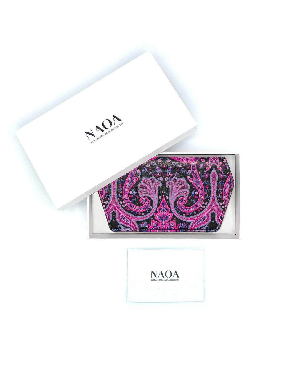Naoa Purple Slim Glasses Case Damask Print