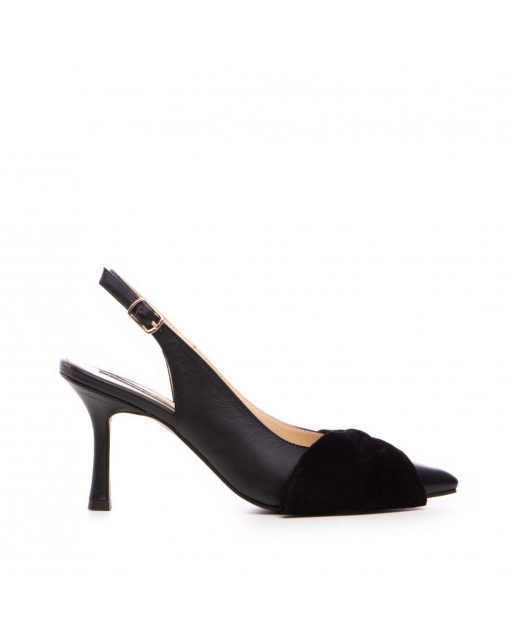 The 5Th Element Black Mabel Leather Slingback Heels