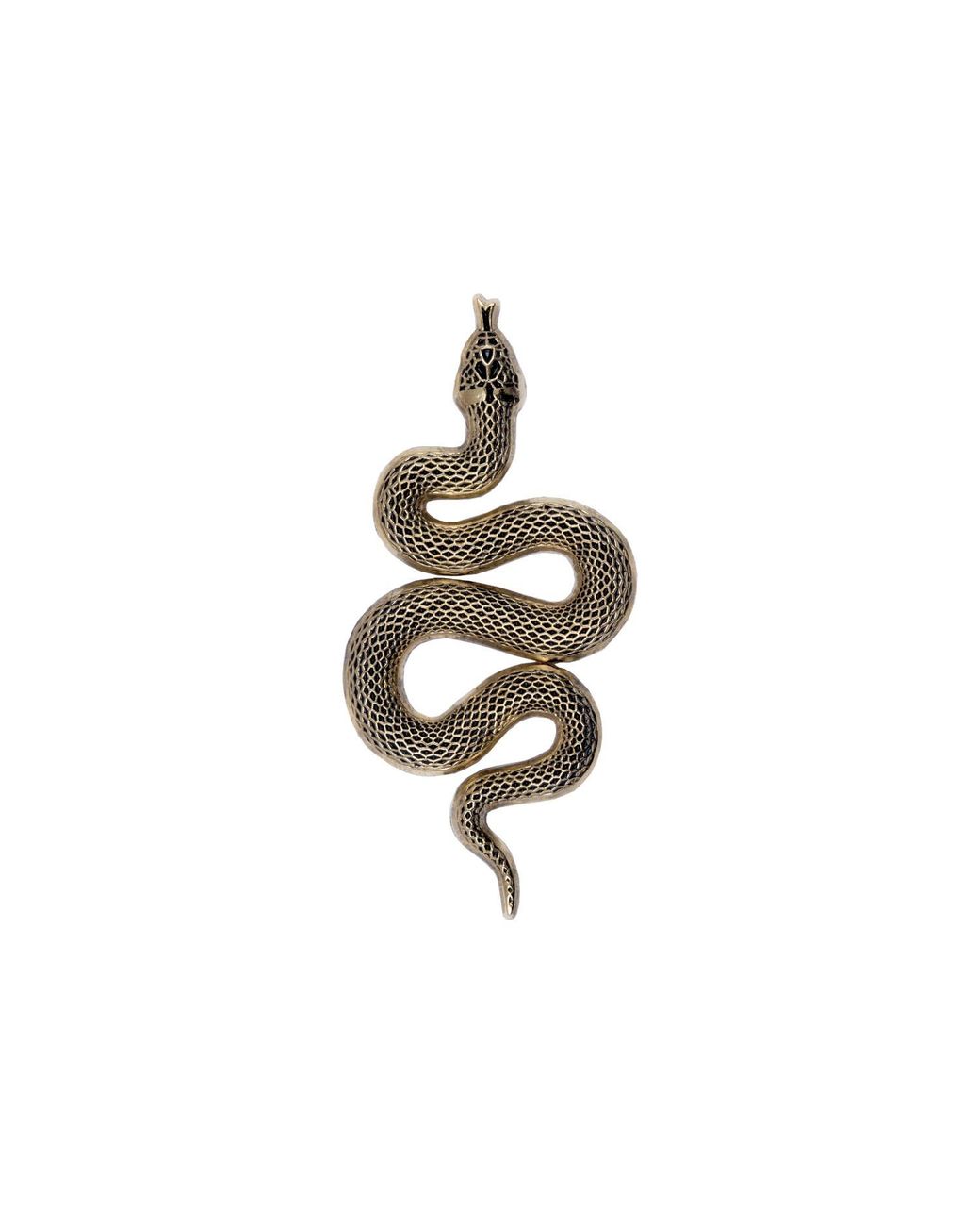 Make Heads Turn Metallic Golden Metal Pin Snake