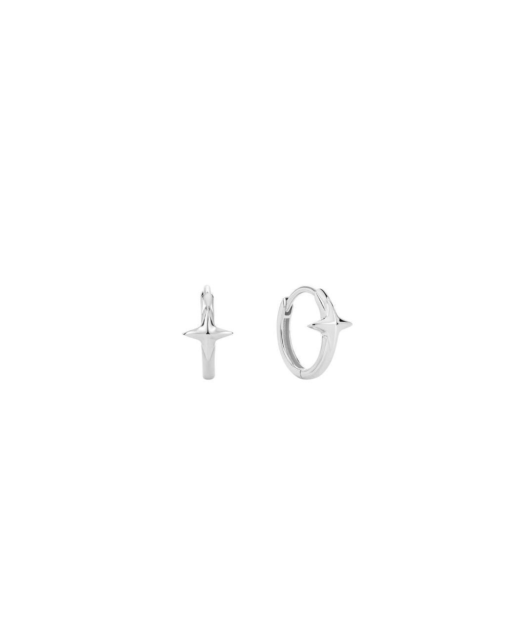 Vanhi Metallic 14K Recycled Solid Star Huggie Earring