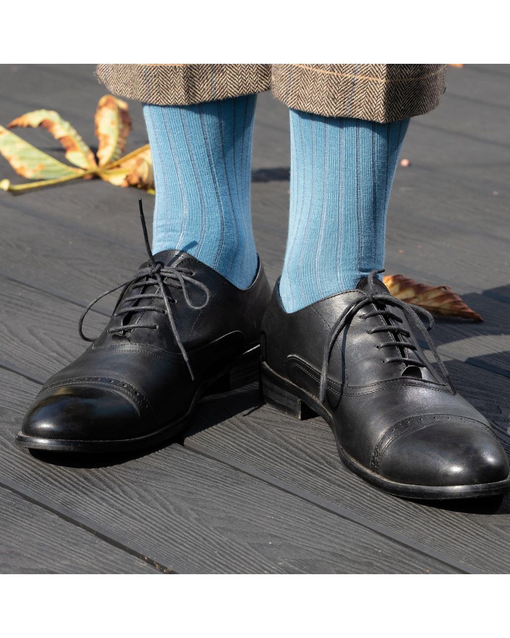Peper Harow - Made in England Blue Three Pack Essential Socks for men