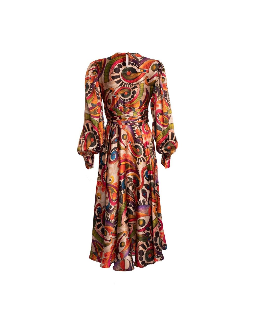 Sofia Tsereteli Red Geometric Silk Dress