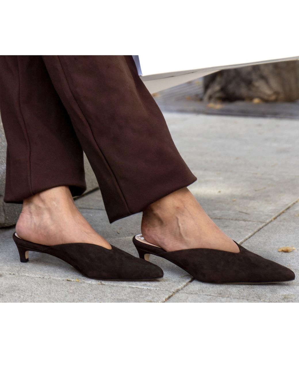 Beautiisoles by Robyn Shreiber Made in Italy Brown Gal Suede Mule Comfortable Dressy & Elegant For Work & Evening
