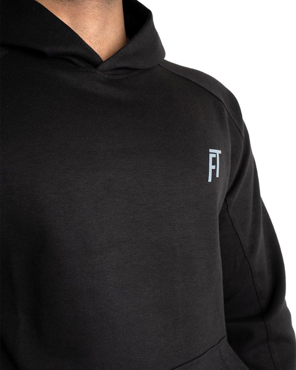 Foster Taylor Black Sports Double Interlock Hoody for men