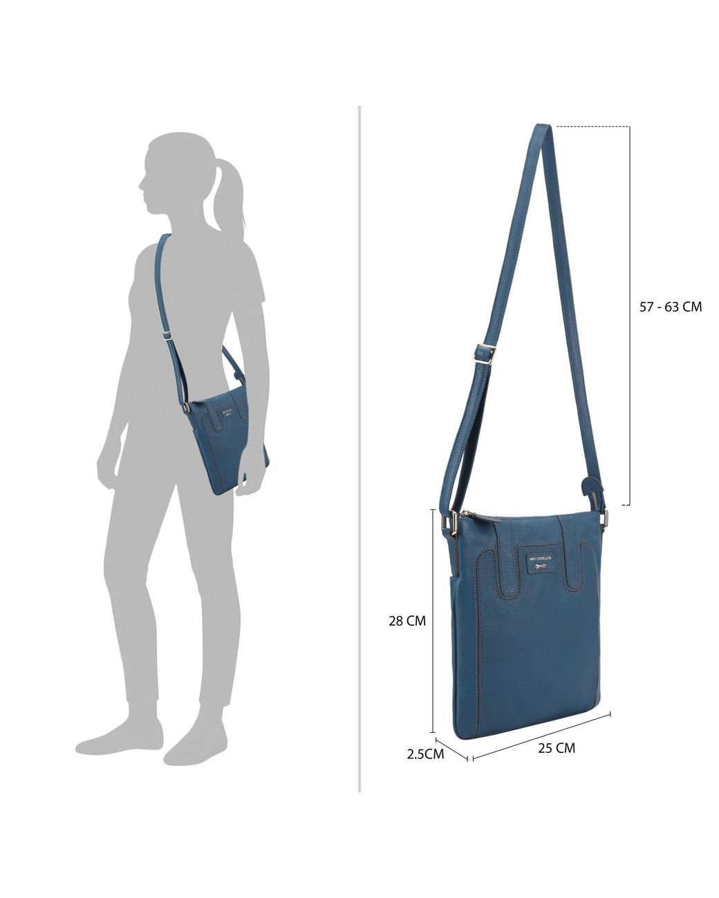 Paul Costelloe Blue Marble Crossbody Bag
