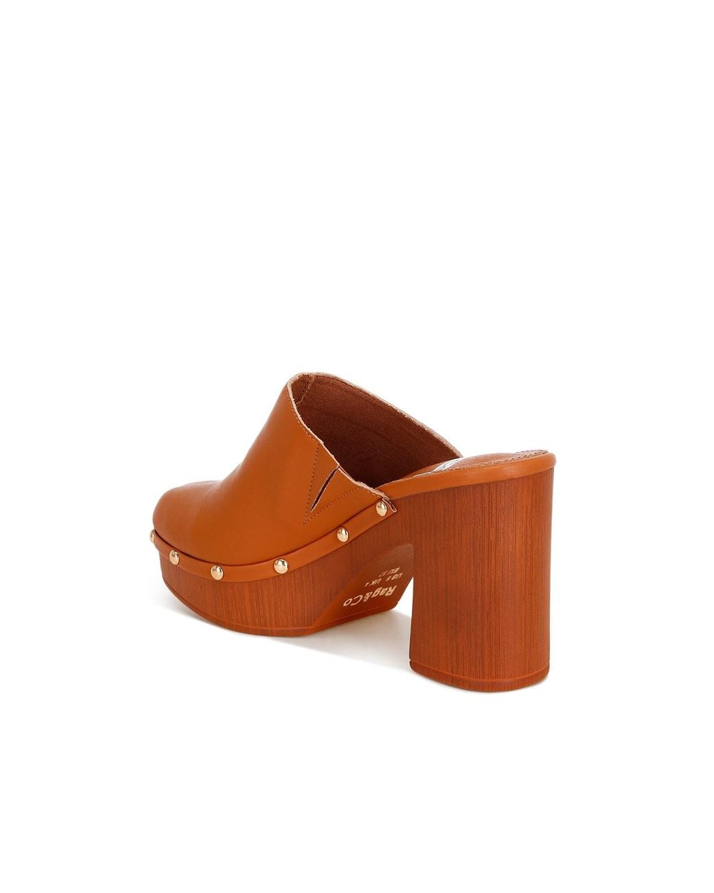 Rag & Co Brown Benji Recycled Leather Clogs