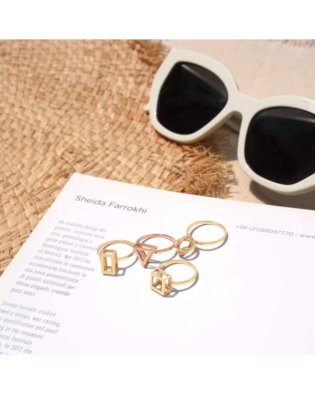 Sheida Farrokhi Metallic Rectangle Ring