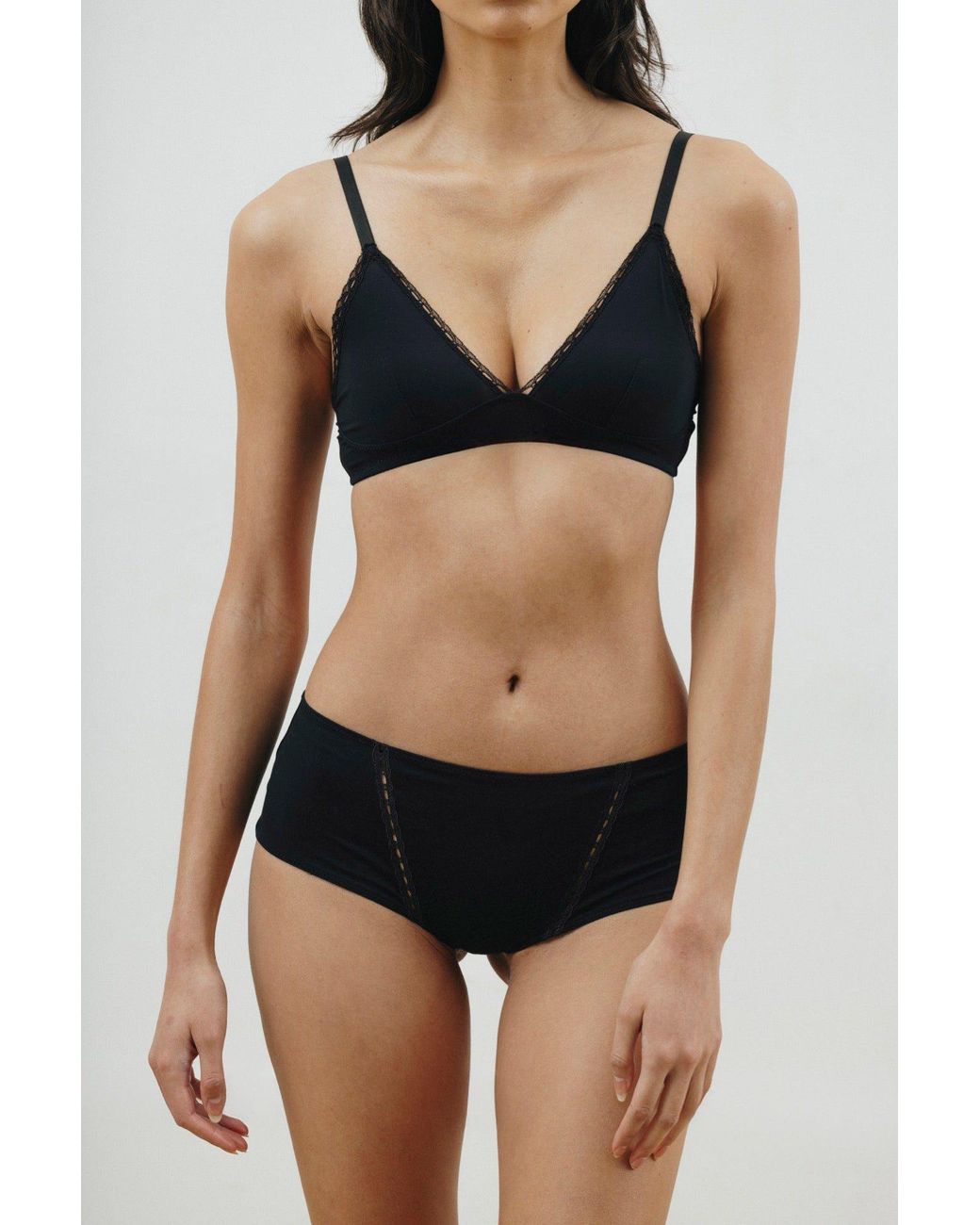 Verdant Intimates Black Modal Air Boyshort