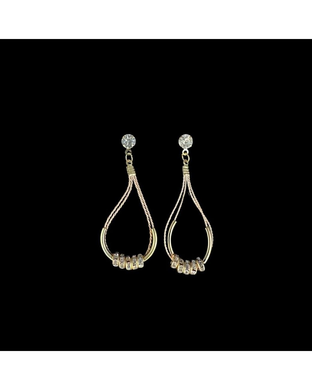 Nart Nature Making Art Metallic The Dotted Shine Buriti Natural Fiber Earrings